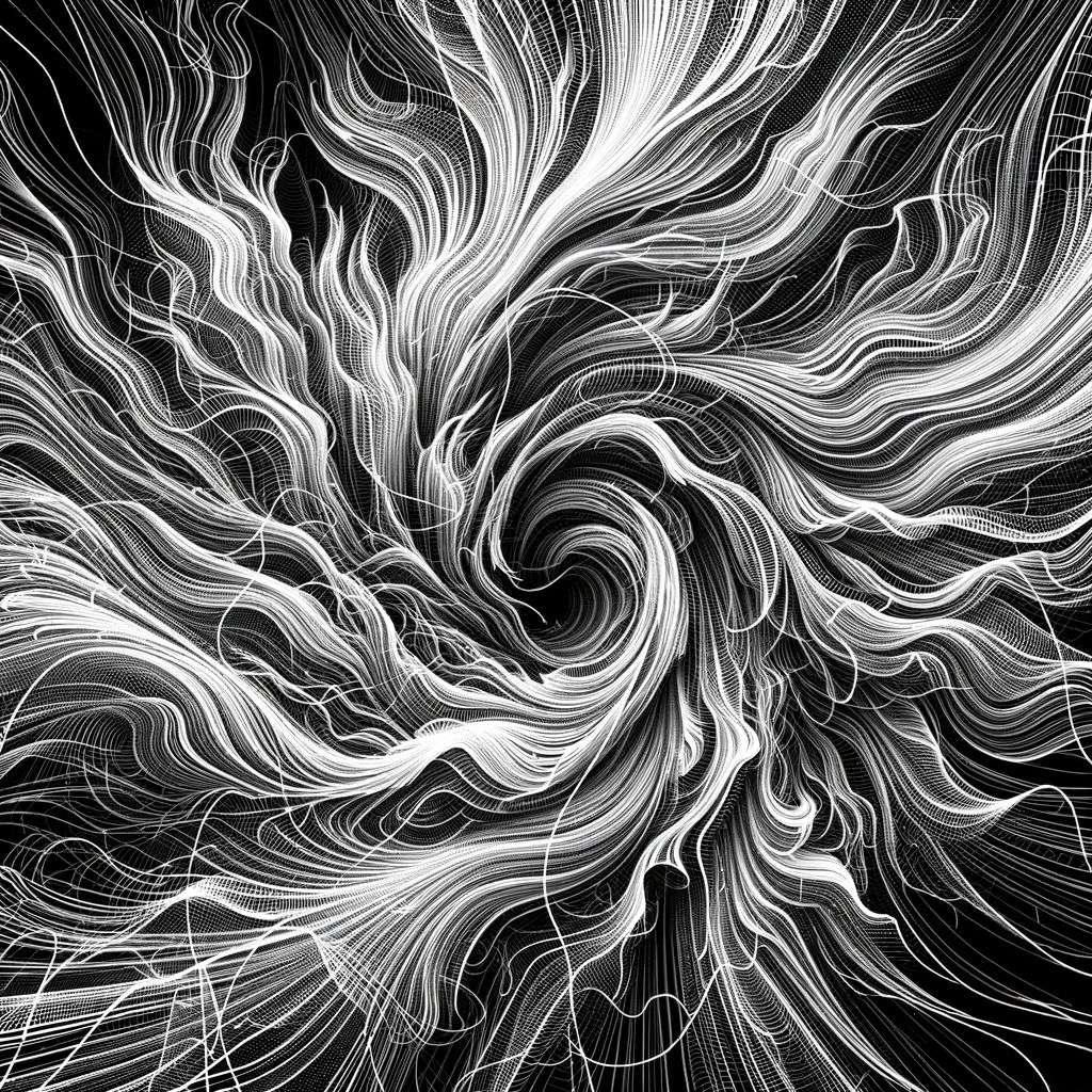 a detailed image of a representation of anxiety, created by using Fourier series